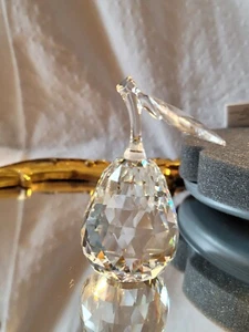 Estatuilla de fruta brillante de pera de cristal de Swarovski 7476 000 002 RETIRADA SIN USAR, EN CAJA CERTIFICADO DE AUTENTICIDAD q13 - Imagen 1 de 7