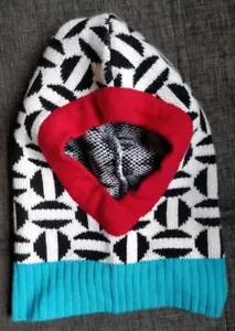 Little MissMatched Adult 1980's Style Warm Winter Head Mask Hat Wild Pattern Vtg - Picture 1 of 4