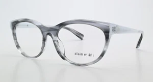 Alain Mikli Brille A03078 002 Cat Eye Weiß Grau Transparent Medium Paris Italien - Picture 1 of 10