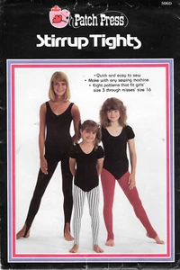 Vintage ungeschnittene Mädchen / Misses Steigbügel Strumpfhose Schnittmuster von Patch Press # 506D - Bild 1 von 2
