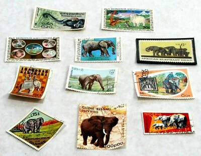 Estampillas postales de elefantes Foto 1 de 4