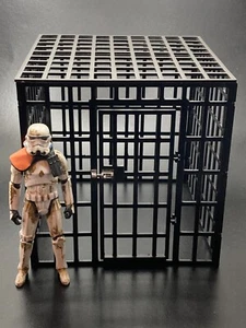CUSTOM PRISON JAIL CELL for 3.75 1:18 STAR WARS GI JOE FIGURE DIORAMA (F34) - Picture 1 of 2