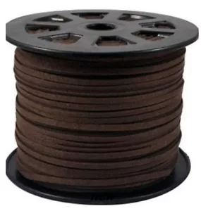 brown 100M 3mm Flat Faux Suede Korean Velvet Leather Cord string Rope Thread - Picture 1 of 1