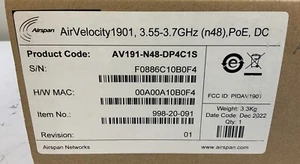 Airspan AirVelocity 1901, 3.55-3.7 ghz N48 PoE-V3A - Picture 1 of 3