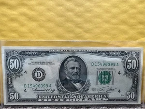 1974 $50 DOLLAR CLEVELAND FEDERAL RESERVE NOTE -NEAR MINT-MINOR FOLDS - Picture 1 of 2