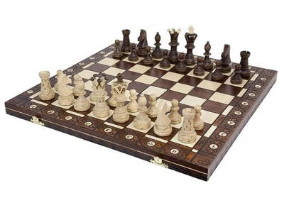 Wegiel Handmade European Ambassador Chess Set, Wooden 21 Inch - Image 1 of 4