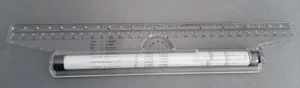 Vintage Rolllineal Kompass Winkelmesser T-Quadrat zum Zeichnen Neu im Karton Neu  - Bild 1 von 3