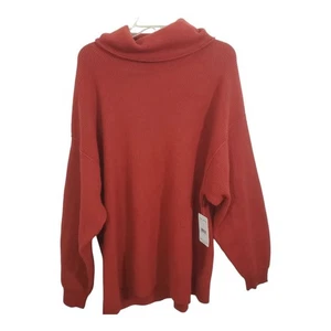 Suéter túnica Free People suavemente estructurada rojo ladrillo nuevo con etiquetas boho de gran tamaño - Imagen 1 de 11
