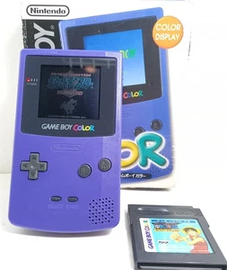 Nintendo Gameboy Color Clear Purple Color Game Console CGB-S-PUA Work W/ Box - Picture 1 of 11