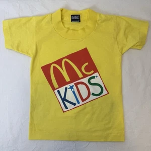Retro VTG 90s McDonalds McKids T Shirt Yellow Beefy Single Stitch USA Size 2-4T - Picture 1 of 7