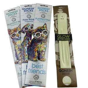 GONESH Sticks & Burner Incense Best Friends Pets 90 sticks Glow in the dark - Picture 1 of 5