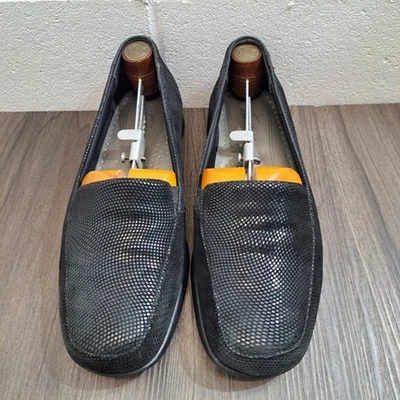 Повседневные мокасины Trotters. Черные женские туфли без шнурков на плоской подошве размер 9,5 ширина - Изображение 1 из 4