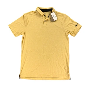 NEW Nike Golf Polo Shirt Top Tour Dri-FIT Heathered FJ1643-795 Yellow Mens Sz M - Picture 1 of 7
