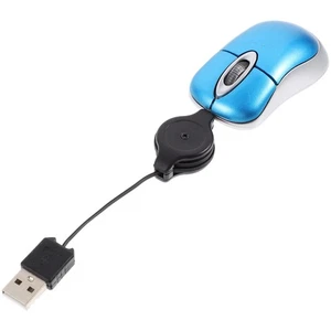 Mini Optical Mouse USB Souris Optique Travail Voyage À Cordon Rétractable - Afbeelding 1 van 12