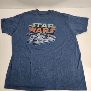Star Wars Millennium Falcon Blue Graphic Short Sleeve T-Shirt Men's Size 2XL - Picture 1 of 4