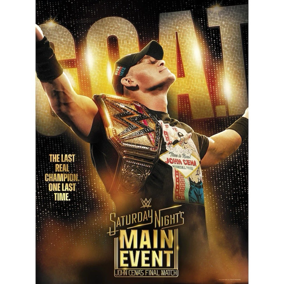 Camiseta WWE 2025 John Cena I Was There Saturday Nights Main Event Elige Talla Foto 1 de 1