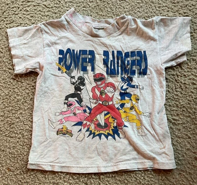 Vintage 1994 Power Rangers T-Shirt Small Child No Size Gray - Image 1 of 4