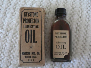 Aceite lubricante vintage para proyector de películas Keystone en botella y caja originales - Imagen 1 de 2