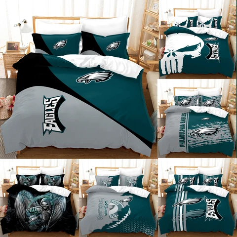 Philadelphia Eagles 3Pcs Bedding Set Cotton Blend Duvet Quilt Cover Pillowcase Cover