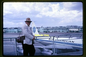 Man and Pan Am Boeing Aircraft in 1967, Kodachrome Slide aa 15-24b - Picture 1 of 1
