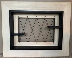Rare Vintage Wood Shadowbox MCM Atomic Era Wall Hanging Black White 1950s - Picture 1 of 12