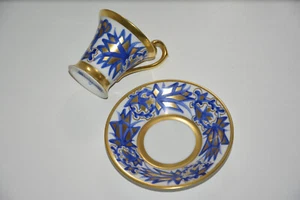 Hutschenreuther Mokka Tasse handbemalt Goldauflage Espresso Blau Gold - Bild 1 von 24