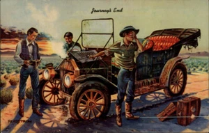 Arizona Journey's End 50s Art Car AZ Postcard - Picture 1 of 2
