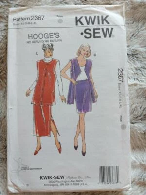 Kwik Sew 2367 Vintage Misses' Vests & Skirts Pattern Size XS-S-M-L-XL - Image 1 of 2