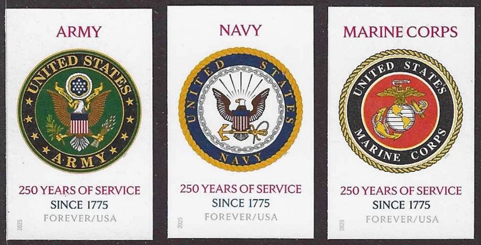 USA Sc. 6003-5 (F) U.S. Army, Navy & Marines 2025 MNH singles   - Image 1 of 1