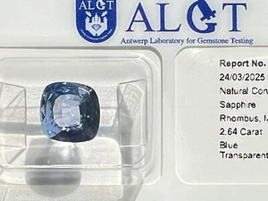 No Treatment - Sri Lanka Blue Sapphire - 2,64 Ct- original ALGT Report & sealed - Bild 1 von 12