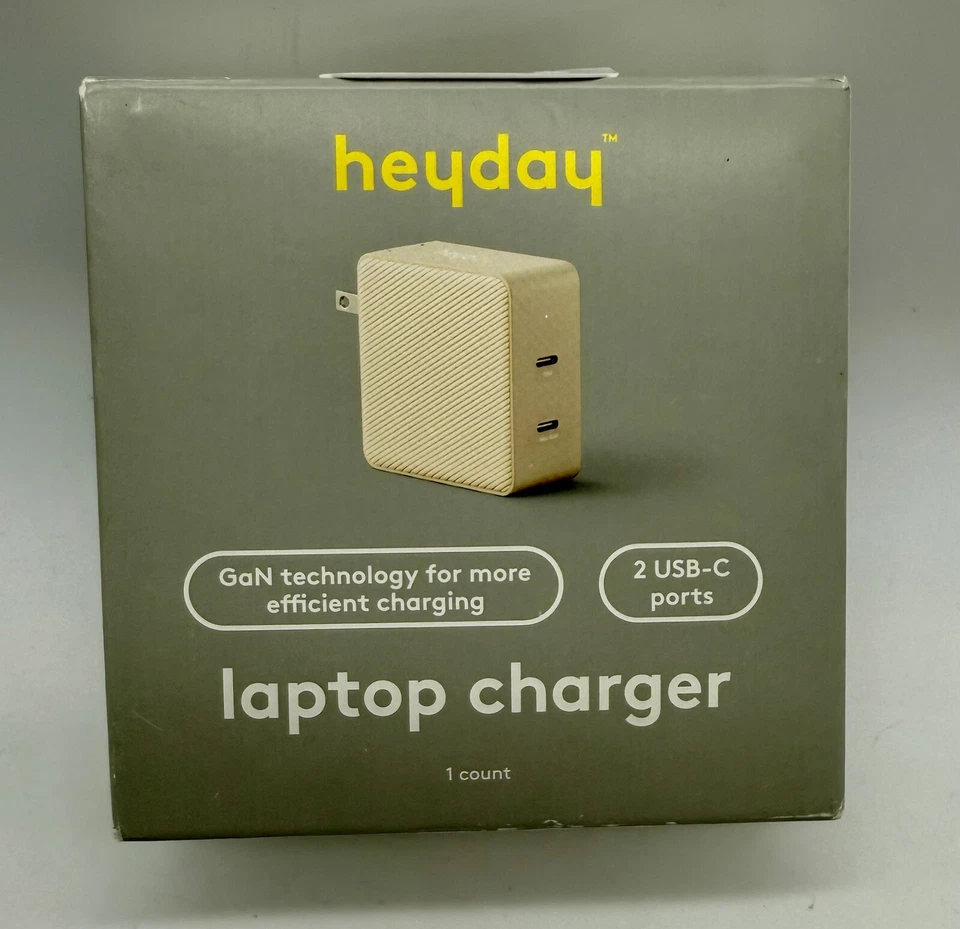 Heyday 60w USB-C Charger 2-Port GaN PD 3.0 Laptop Phone.