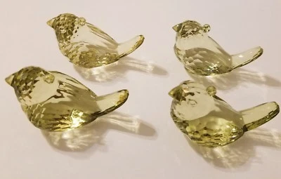 Juego de 4 Cuentas Colgantes Acrílico Araña Prisma Cristal Pájaro Amarillo Grande 2.5" Foto 1 de 4