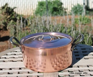 Fabrication Francaise Copper 3 Qt Dutch Oven w/ tin lining, Made in France - Picture 1 of 8