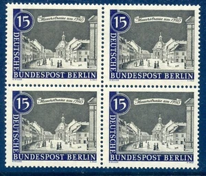 TIMBRE GERMANY ALLEMAGNE BERLIN / NEUF N° 198 ** BLOC DE 4 / LA RUE MAUER - Photo 1/1