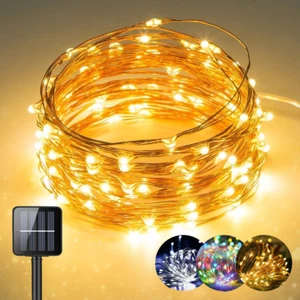 Solar Lichterkette Beleuchtung 100-200 LED Kupferdraht Party Garten Außen DekoWi - Bild 1 von 18