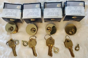 (4) Kaba Ilco 7185-03-KD 1-1/8 in. Brass Mortise Cylinders in Polished Brass - Picture 1 of 2