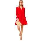 Tuckernuck Pomander Place Kenzo Dress Red Swing Long Sleeve Tiered mini medium m