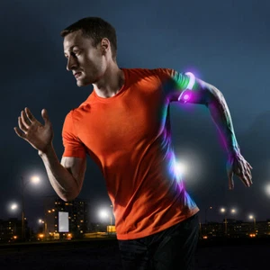 New 6 Mixed Colours LED Running Armbands Reflective Flashing Running Jogging - Picture 1 of 12