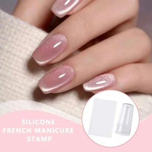 Clear Silicone Nail Art Stamping Tool Plate Stamper Manicure French New H9Z4 - Picture 1 of 9
