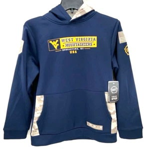 NEW West Virginia Mountaineers Colosseum OHT Navy Camo Hoodie Sweatshirt Youth M - Picture 1 of 8