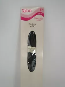 Vintage Talon Reißverschluss schwarz 7 Zoll 18cm. Style P02 Neu aus altem Lagerbestand 100 % Polyester Spulenband - Bild 1 von 4