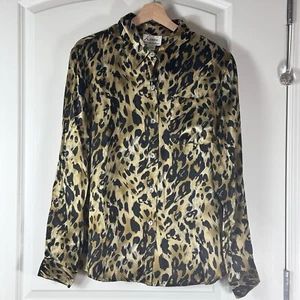 Blusa donna Linea Louis Dell’Olio taglia grande 100% seta stampa animalier arte da indossare - Foto 1 di 9