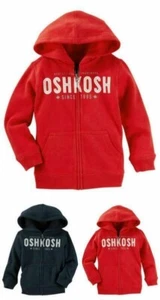 Oshkosh B'gosh Baby Boys Red/Blue French Terry Hoodie Jacket Cardigan 9M/12M - Picture 1 of 4