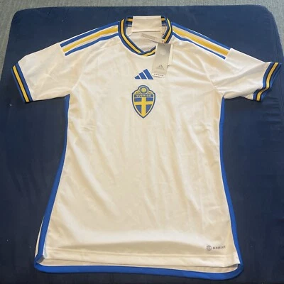 Adidas Sweden Jersey White Mens Small Soccer HC2984 New - Image 1 of 4