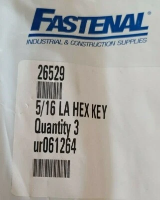 3pc Hex Key Allen Wrench 5/16 Long Arm Fastenal Industrial  - Image 1 of 2