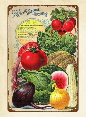 tin posters vegetable specialties Alneer Brothers seed plant catalogue tin sign - Image 1 of 4