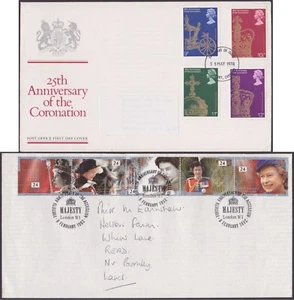 GB QEII 1978 CORONATION & 1992 ACCESSION P.O. & Nat West Bank FDCs MAJESTY H/S - Picture 1 of 5