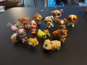 Lot of 13 LPS Littlest Pet Shop Authentic Turtle, Dalmatian, Cockatoo, Boxer - Picture 1 of 12