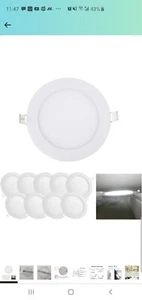 10 pack 5"/6" 9W Ultra-Thin Round LED Recessed Panel Light 6500k - Picture 1 of 7