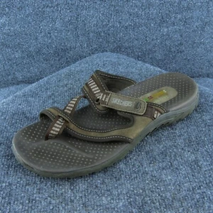 Skechers Damen-Flip-Flop-Sandale braun Leder Größe 10 Medium - Bild 1 von 7